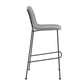 Set of Two 30" Light Gray and Black Fabric and Steel Low Back Bar Height Bar Chairs