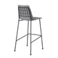 Set of Two 30" Light Gray and Black Fabric and Steel Low Back Bar Height Bar Chairs