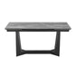 94" Gray And Black Ceramic And Steel Trestle Base Dining Table