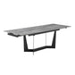 94" Gray And Black Ceramic And Steel Trestle Base Dining Table