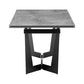 94" Gray And Black Ceramic And Steel Trestle Base Dining Table