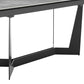 94" Gray And Black Ceramic And Steel Trestle Base Dining Table