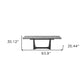94" Gray And Black Ceramic And Steel Trestle Base Dining Table