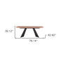 79" Brown and Black Wood And Steel Double Pedestal Base Dining Table