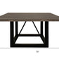 72" Dark Brown and Black Solid Wood And Iron Frame Base Square Dining Table