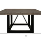 72" Dark Brown and Black Solid Wood And Iron Frame Base Square Dining Table