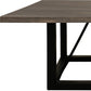 72" Dark Brown and Black Solid Wood And Iron Frame Base Square Dining Table