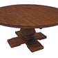 58" Brown Solid Wood Pedestal Base Round Top Dining Table