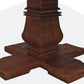 58" Brown Solid Wood Pedestal Base Round Top Dining Table