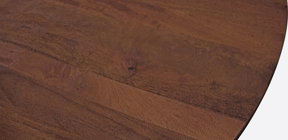 58" Brown Solid Wood Pedestal Base Round Top Dining Table