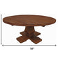 58" Brown Solid Wood Pedestal Base Round Top Dining Table