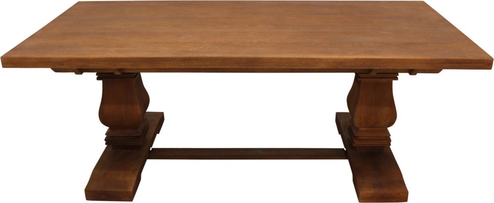 81" Brown Solid Wood Trestle Base Dining Table