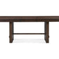 84" Dark Brown Wood Self-Storing Leaf Trestle Base Extension Dining Table