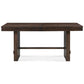 84" Dark Brown Wood Self-Storing Leaf Trestle Base Extension Dining Table