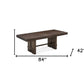 84" Dark Brown Wood Self-Storing Leaf Trestle Base Extension Dining Table
