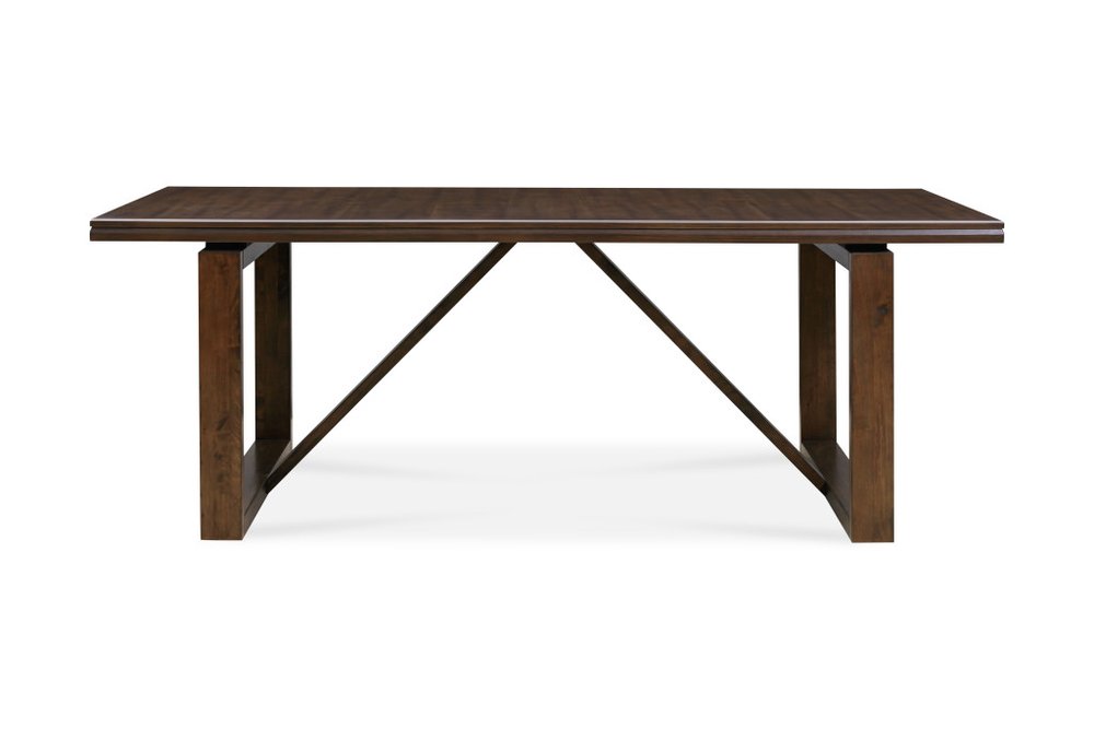 84" Dark Brown Wood Sled Base Dining Table