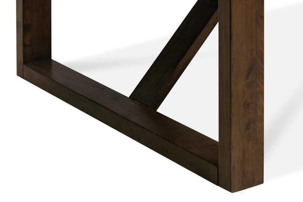 84" Dark Brown Wood Sled Base Dining Table