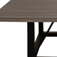 60" Dark Brown and Black Solid Wood and Iron Frame Base Square Dining Table
