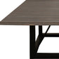 60" Dark Brown and Black Solid Wood and Iron Frame Base Square Dining Table