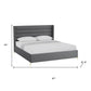 Gray Linen Upholstered King Bed Frame