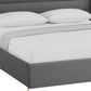 Gray Linen Upholstered King Bed Frame