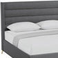 Gray Linen Upholstered King Bed Frame