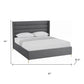 Gray Linen Upholstered King Bed Frame