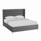 Gray Linen Upholstered King Bed Frame