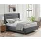 Gray Linen Upholstered King Bed Frame