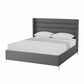 Gray Linen Upholstered King Bed Frame