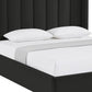 Black Velvet Upholstered Queen Bed Frame