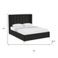 Black Velvet Upholstered Queen Bed Frame