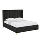 Black Velvet Upholstered Queen Bed Frame