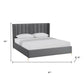 Gray Linen Upholstered King Bed Frame