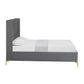 Gray Linen Upholstered King Bed Frame