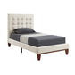 Navy Blue Solid Wood Full Tufted Upholstered Velvet Bed