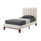 Navy Blue Solid Wood Full Tufted Upholstered Velvet Bed
