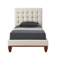 Navy Blue Solid Wood Full Tufted Upholstered Velvet Bed