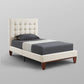Navy Blue Solid Wood Full Tufted Upholstered Velvet Bed