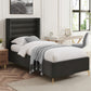 Black Velvet Upholstered King Bed Frame