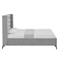 Black Velvet Upholstered King Bed Frame