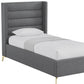 Gray Linen Upholstered King Bed Frame