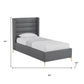 Gray Linen Upholstered King Bed Frame