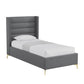 Gray Linen Upholstered King Bed Frame