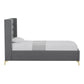 Gray Linen Upholstered King Bed Frame