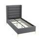 Gray Linen Upholstered King Bed Frame