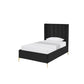 Black Velvet Upholstered Queen Bed Frame