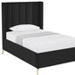 Black Velvet Upholstered Queen Bed Frame