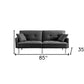 85" Dark Gray Polyester Blend Convertible Futon Sleeper Sofa And Toss Pillows With Silver Legs