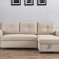 92" Beige Polyester Blend Convertible Futon Sleeper Sofa With Black Legs